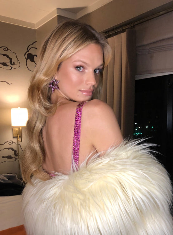 Nadine Leopold , Victoria's Secret supermodel spotted wearing House Of MahNik star earrings at the afterparty.