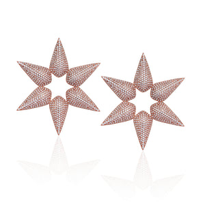 Clèofe Star earrings in rose gold plated.