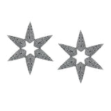 Clèofe Star Earrings in black rhodium plated.