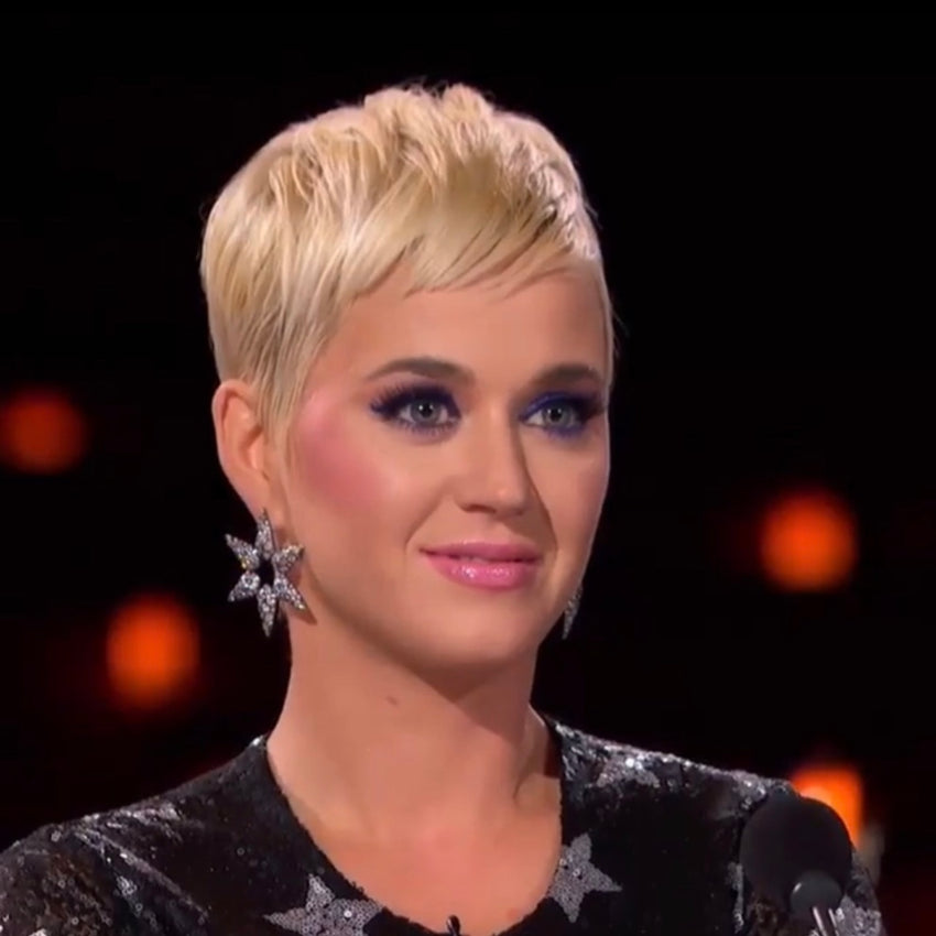 Katy Perry wearing MAHISA NIKVAND star earrings at the American Idol.