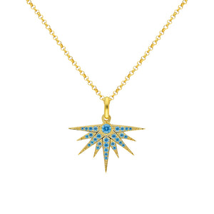 Aqua quartz, sterling silver necklace