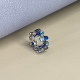 Sapphire & Aqua Quartz ring. Blue gemstones.