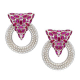Cultured Ruby statement earrings 