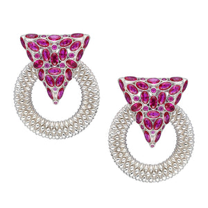 Cultured Ruby statement earrings 
