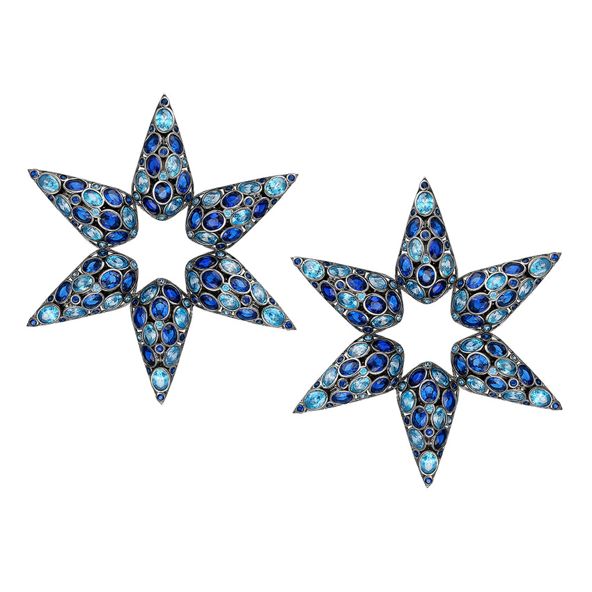 Star earrings with Blue Sapphire.