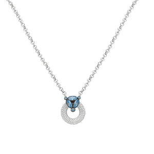 Aqua Blue Quartz pendent necklace in silver