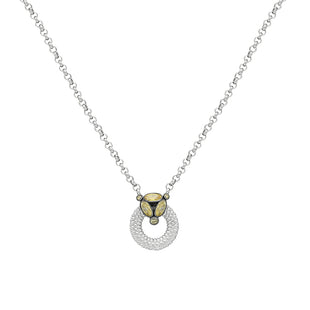 Yellow Quartz pendant necklace in silver.