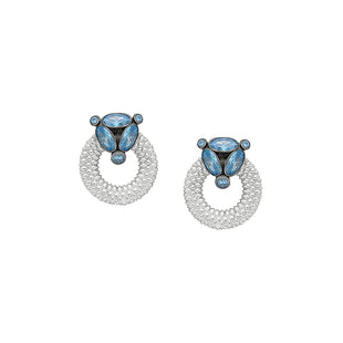 Aqua quartz, sterling silver stud earrings