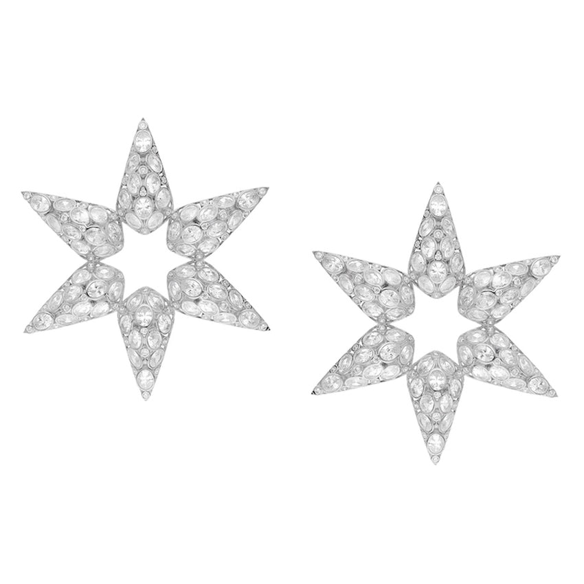 Star earrings in silver.