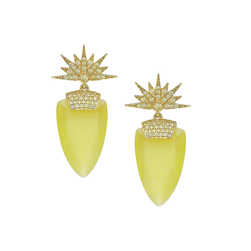 Yellow quartz earrings