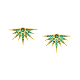 Delicate stud earrings with Cultured Emerald stones.