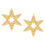 statement star earrings in gold plated