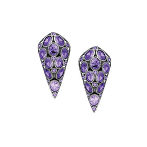 Sterling Silver stud Earrings with purple color stones.