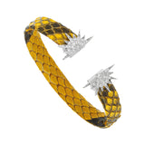 Natural yellow leather bracelet.