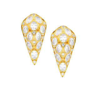 Sterling Silver stud Earrings in the 24K yellow gold plated.