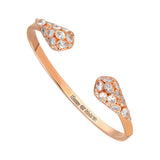 beautiful sterling silver, cuff bracelet in rose gold plated with high quality cubic zirconia.