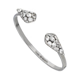 beautiful sterling silver, cuff bracelet in black rhodium plated with high quality cubic zirconia.