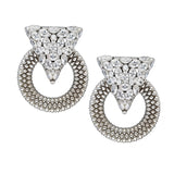 Casa Milla Inspired silver earrings in the 18K white gold plated.